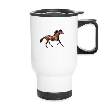 amour de cheval - Tasse isotherme avec poignée - blanc - Devant