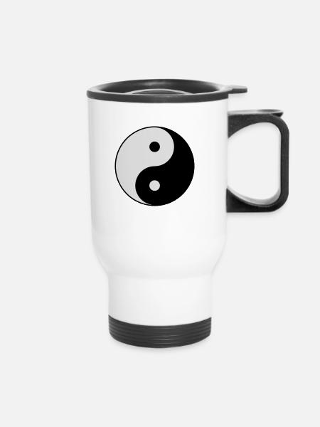 Die Ying Yang Balance - Thermobecher mit Tragegriff - Weiß