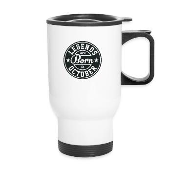 Legends October born birthday gift birth - Thermal mug with handle - white - Front