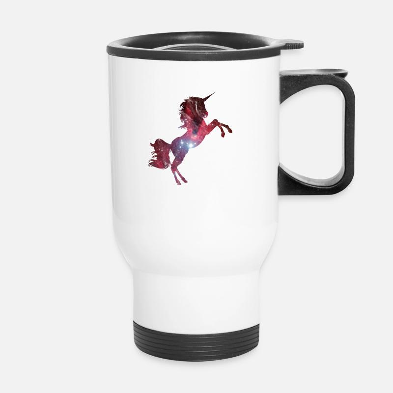 Unicorn Space Washed - Thermal mug with handle - white