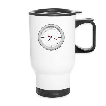 clock time clock time hourglass hourglass68 - Thermal mug with handle - white - Front