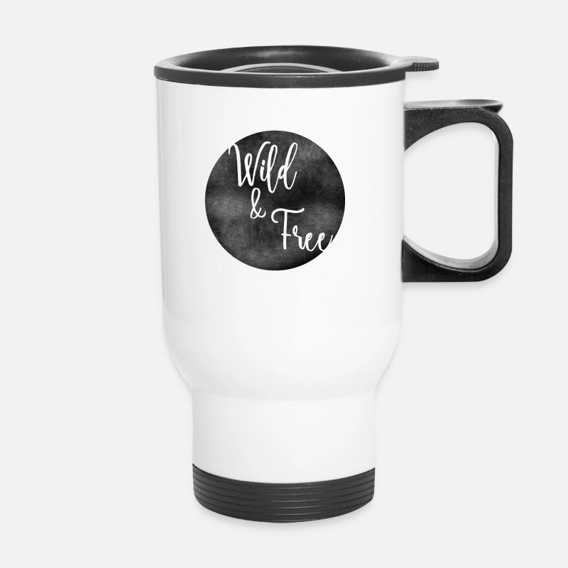 Wild and Free Wild/frei - Thermobecher mit Tragegriff - Weiß