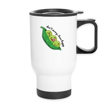 happy edamame beans - Thermobecher mit Tragegriff - Weiß - Vorne