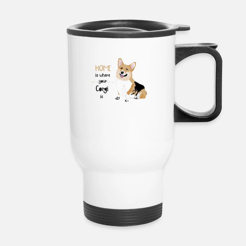 HOME IS WHERE UR CORGI IS - Tasse isotherme avec poignée - blanc