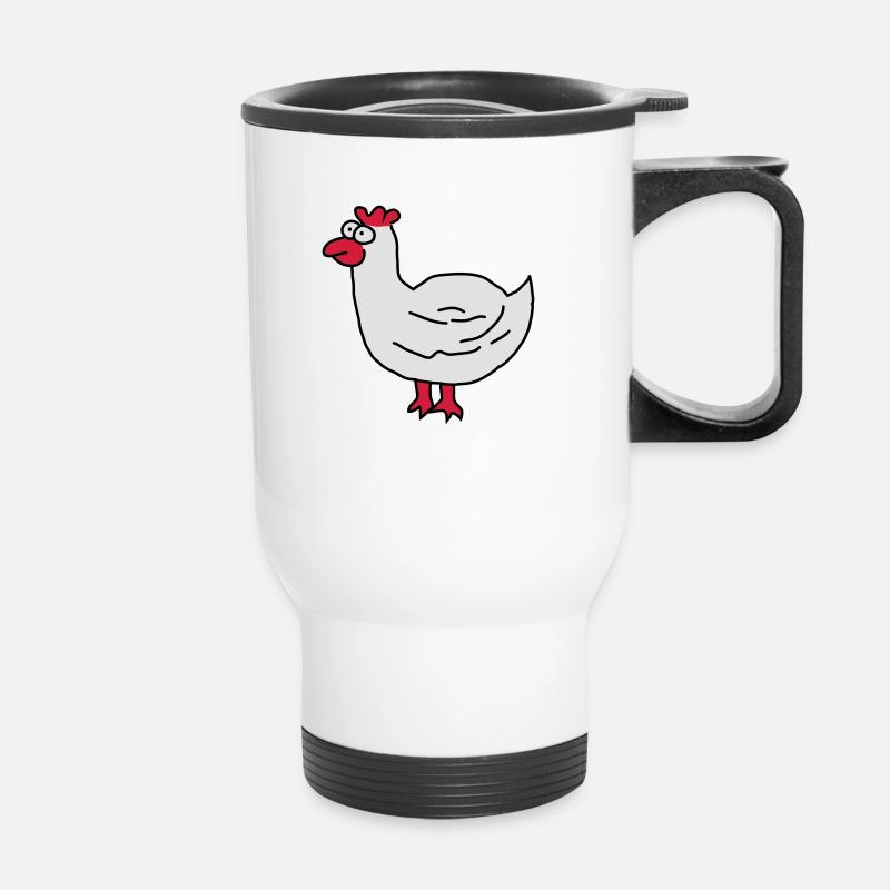 Poulet - Tasse isotherme avec poignée - blanc