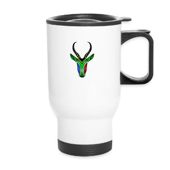 South Africa - Springbok Flag - Thermal mug with handle - white - Front