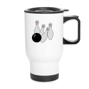Bowling - Thermal mug with handle - white - Front