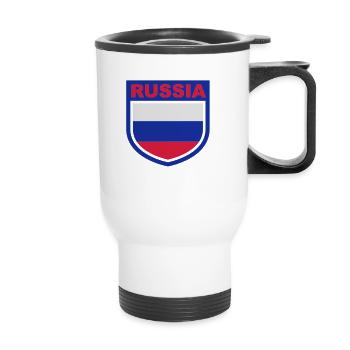 russia_emblem - Tasse isotherme avec poignée - blanc - Devant