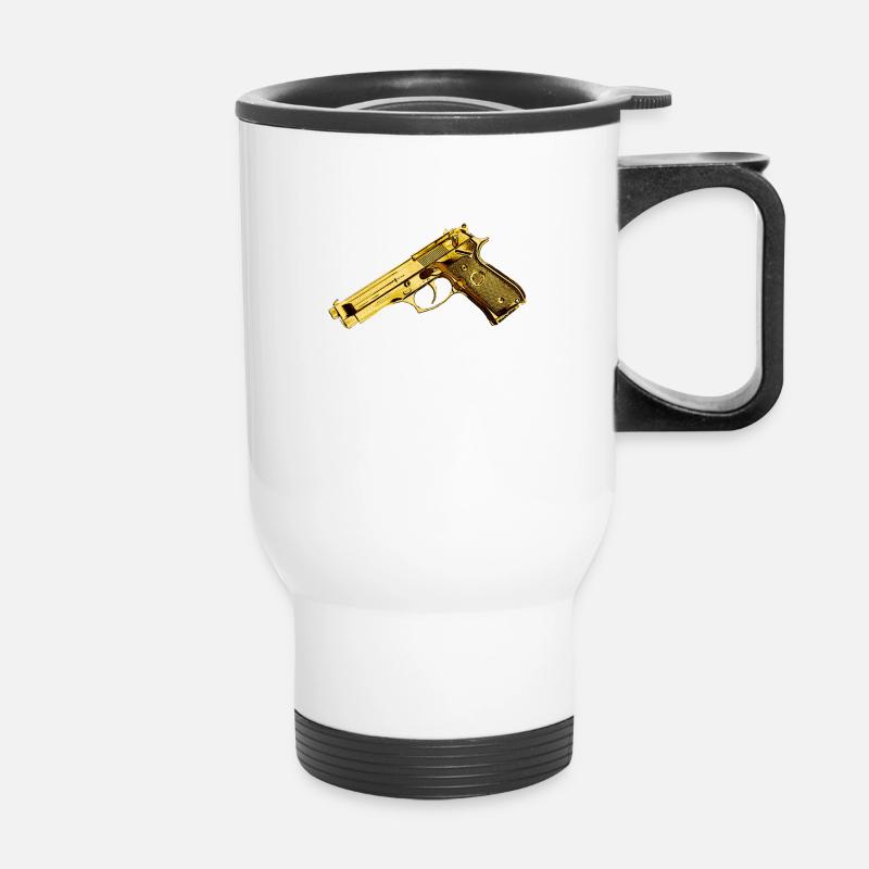 gun - Thermal mug with handle - white