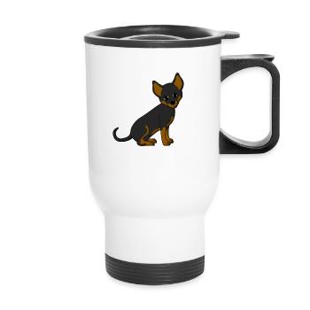 Chihuahua black - Tasse isotherme avec poignée - blanc - Devant