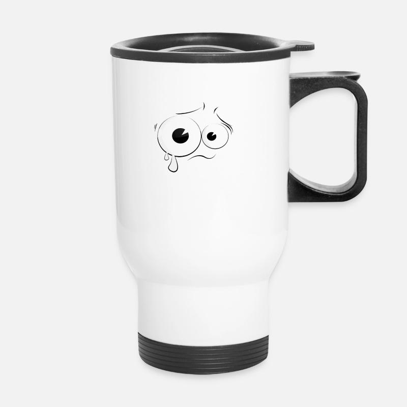 Crying Face - Thermal mug with handle - white