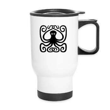 Octopus - Thermal mug with handle - white - Front