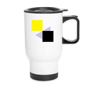 Résumé des carrés - Tasse isotherme avec poignée - blanc - Devant