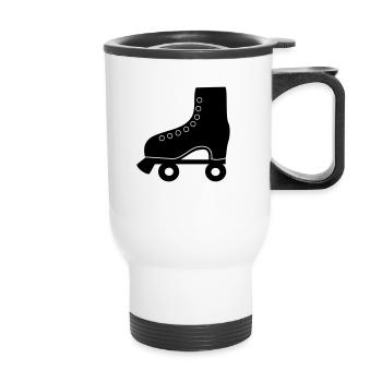 rollschuh - Thermobecher mit Tragegriff - Weiß - Vorne