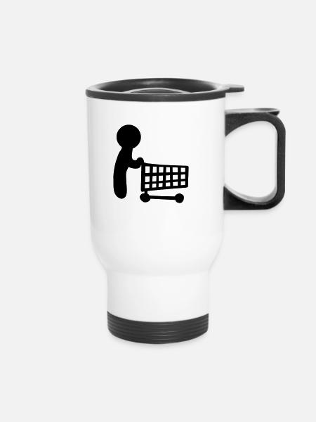 shopping - Thermal mug with handle - white