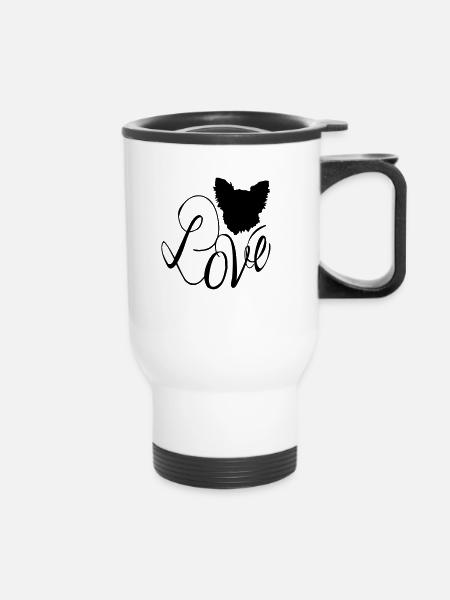 Chihuhuahua Love - Thermobecher mit Tragegriff - Weiß