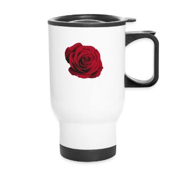 rose - Tasse isotherme avec poignée - blanc - Devant