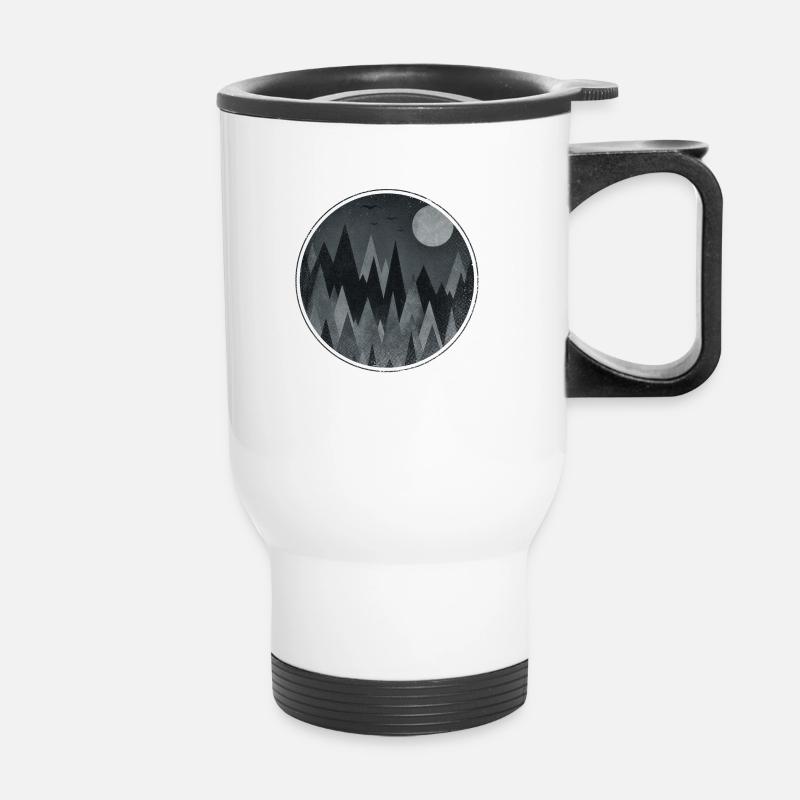 Black & White Triangles Abstract mountains design - Thermobecher mit Tragegriff - Weiß