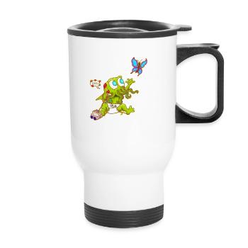 L'appel du mignon Hulhu sans texte - Tasse isotherme avec poignée - blanc - Devant
