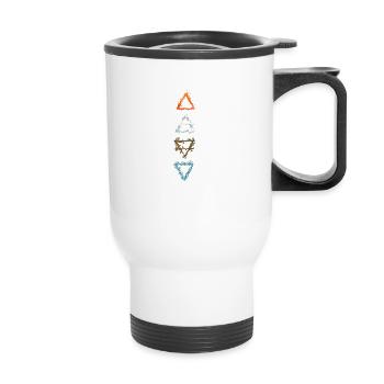 Alchimie icônes elemtente feu eau air terre - Tasse isotherme avec poignée - blanc - Devant