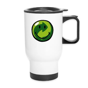Smiley Recyclable - Thermobecher mit Tragegriff - Weiß - Vorne