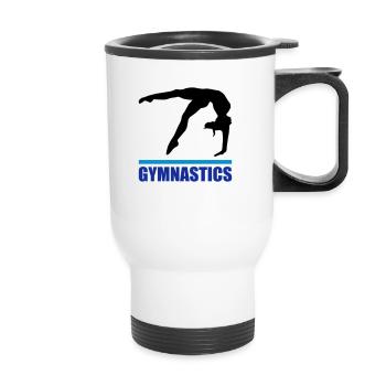 Gymnastique, gymnaste - Tasse isotherme avec poignée - blanc - Devant