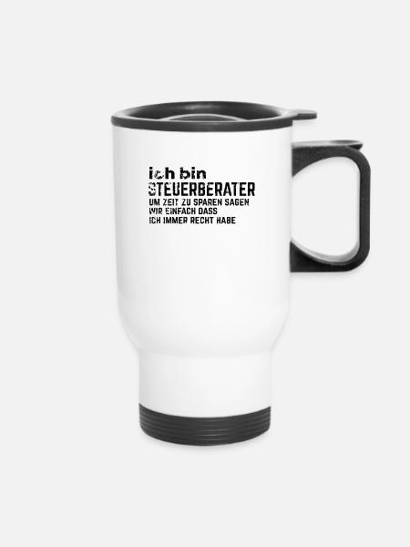 STEUERBERATER - Thermobecher mit Tragegriff - Weiß