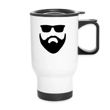 Hipster - Thermal mug with handle - white - Front