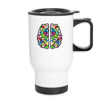 Creative colourful brain - Tasse isotherme avec poignée - blanc - Devant