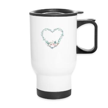 watercolour heart - Tasse isotherme avec poignée - blanc - Devant