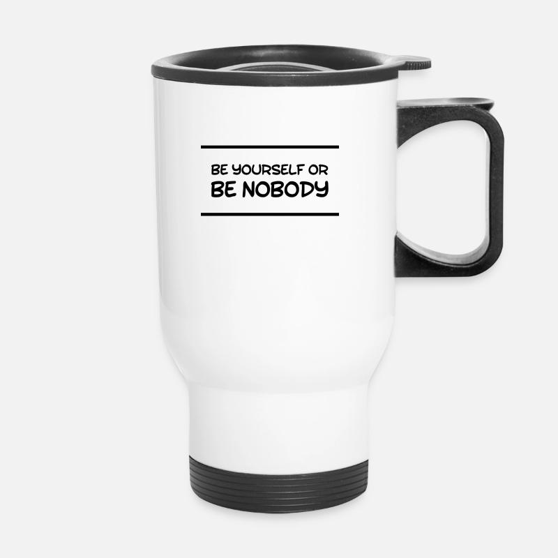 be authentic - Thermal mug with handle - white