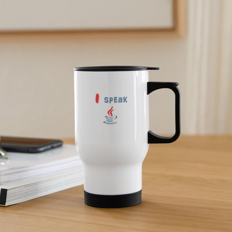 I speak Java - I speak Java Thermal mug with handle