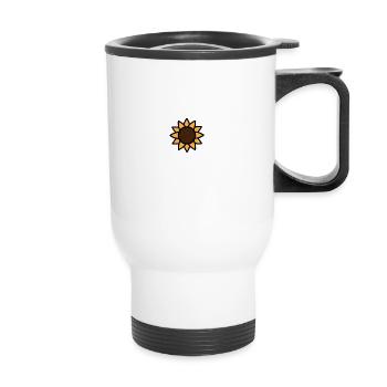 Sonnenblume - Thermobecher mit Tragegriff - Weiß - Vorne