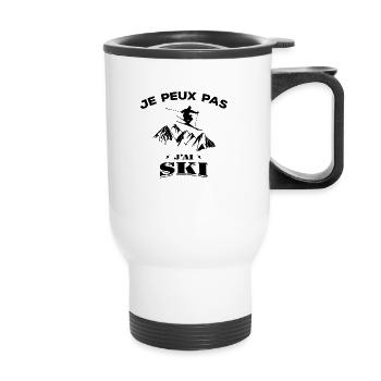 JE PEUX PAS J'AI SKI - Tasse isotherme avec poignée - blanc - Devant