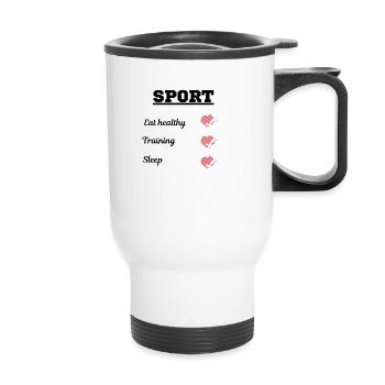 Sport - Thermobecher mit Tragegriff - Weiß - Vorne