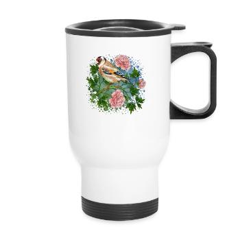 Colorful bird - Thermal mug with handle - white - Front