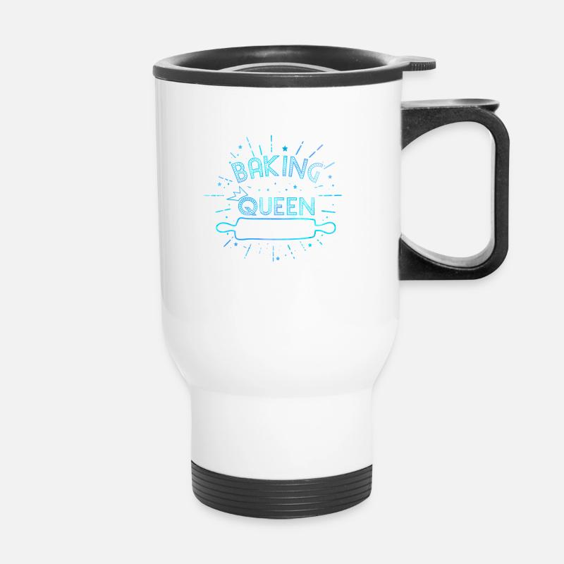 "Baking Queen" customizable - Thermal mug with handle - white
