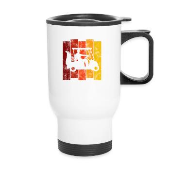Golf ball golf club retro golf cart golfer golf - Thermal mug with handle - white - Front