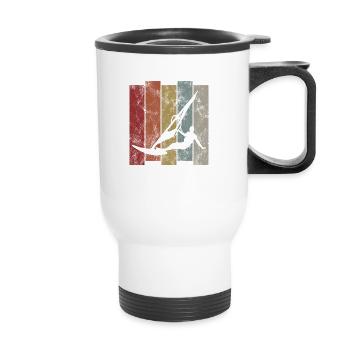 Windsurfer Windsurfing Windsurfen Retro Surfen - Thermobecher mit Tragegriff - Weiß - Vorne