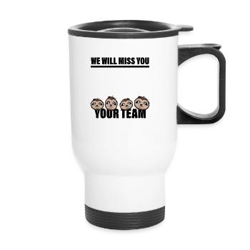 Travail collègues adieu équipe dicta - Tasse isotherme avec poignée - blanc - Devant
