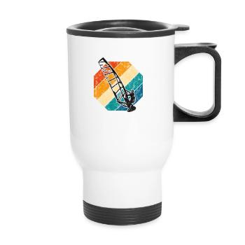 Windsurfen Retro Surfen Windsurfer Windsurfing - Thermobecher mit Tragegriff - Weiß - Vorne