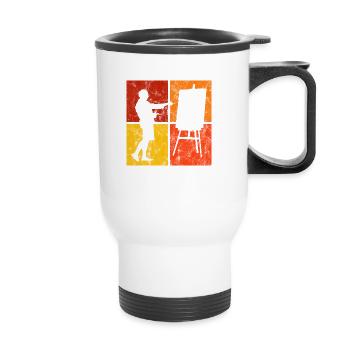 Artiste rétro art peinture peintre artiste - Tasse isotherme avec poignée - blanc - Devant