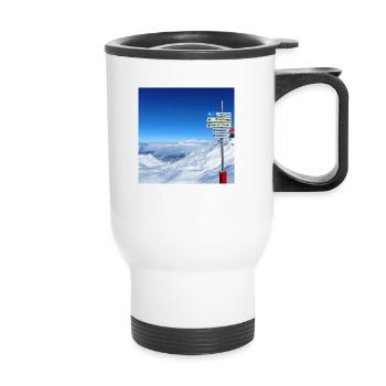 Itinéraire des Alpes - Tasse isotherme avec poignée - blanc - Devant