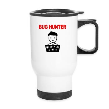 Bug Hunter, Software Testing, Programmer, IT, Bugs - Thermobecher mit Tragegriff - Weiß - Vorne