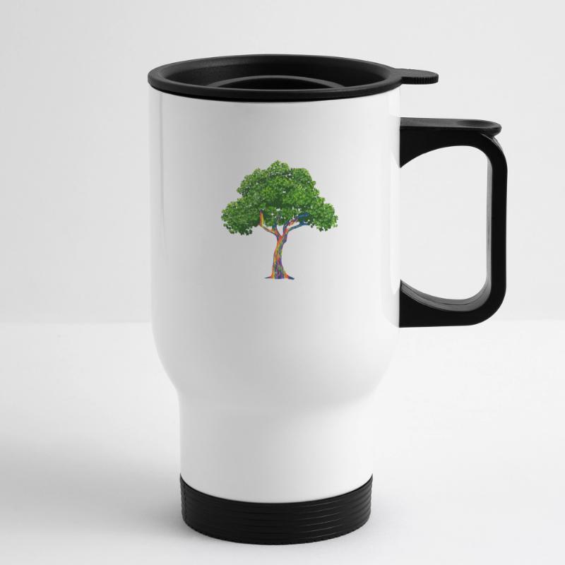 Rainbow Tree Regenbogen-Eukalyptusbaum Geschenk Thermobecher mit Tragegriff