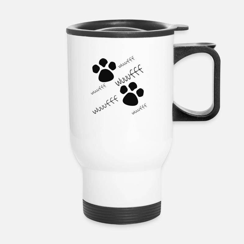 Pattes de chiens fille garçon et pull bébé - Tasse isotherme avec poignée - blanc