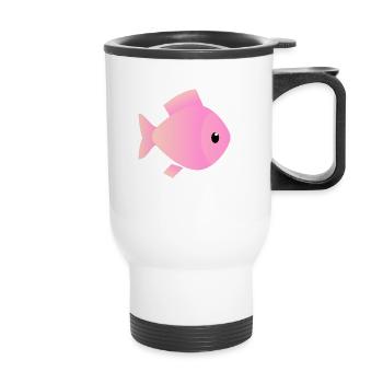 Sunrise Pink et Peach Ombre Fish - Tasse isotherme avec poignée - blanc - Devant