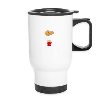 patate frite - Tasse isotherme avec poignée - blanc - Devant