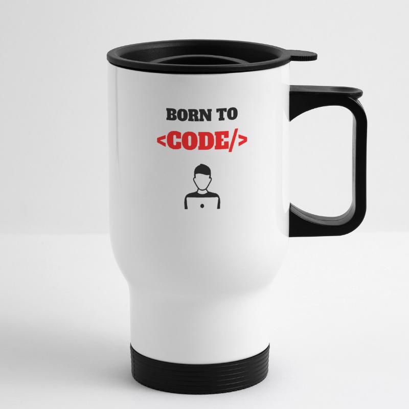 Born To Code Born Programmer Software Geek Thermal mug with handle