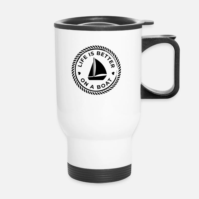 Life is better on a boat - Thermal mug with handle - white